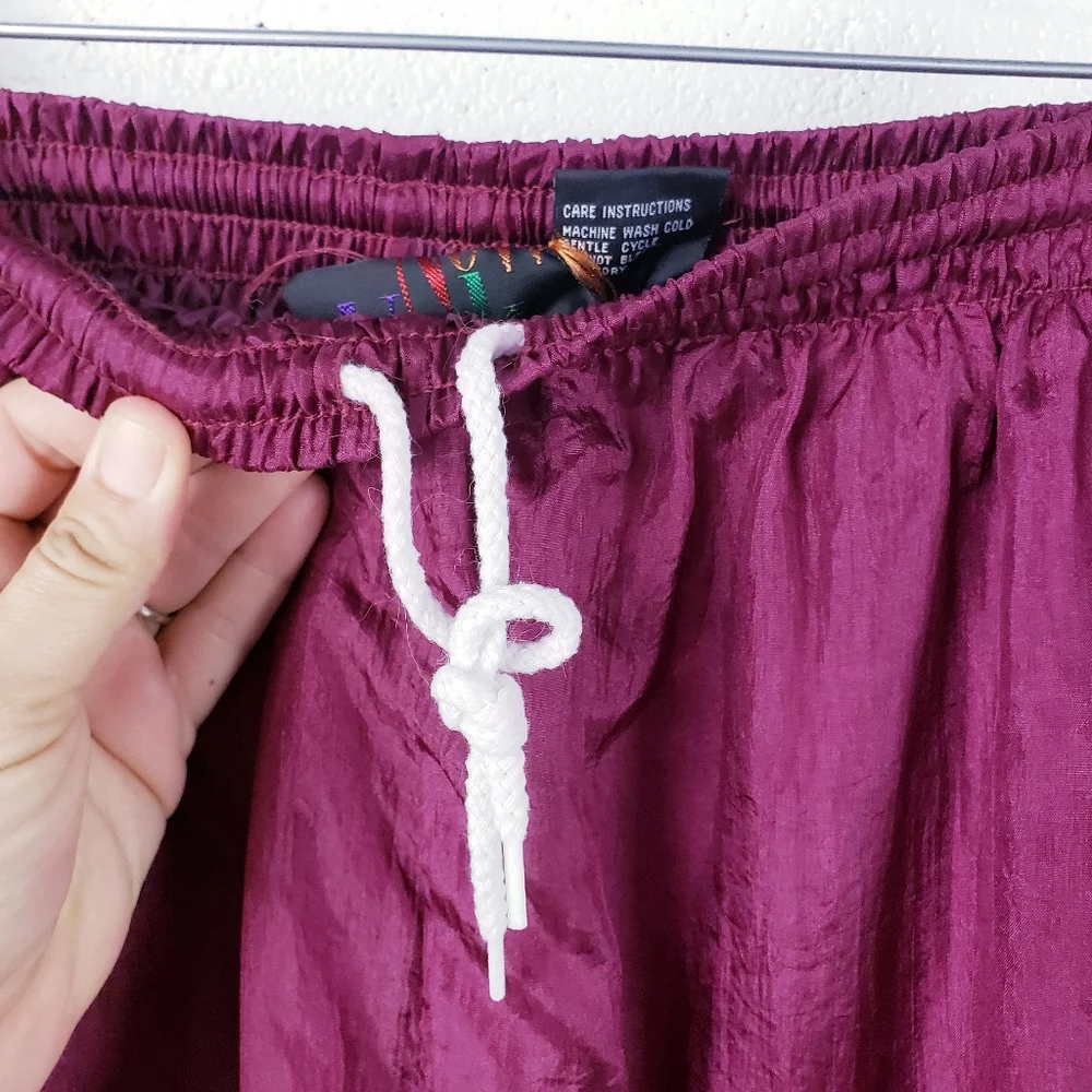 Vintage 80s Boho‎ Track Suit Swishy Purple Floral Geometric Pattern Medium - Picture 11 of 14